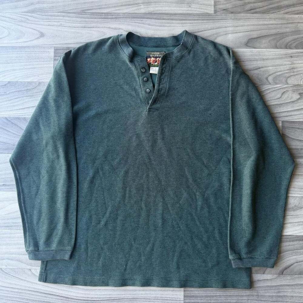 Vintage Y2K High Sierra Green Thermal Henley Longsleeve